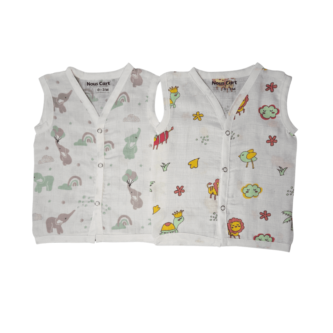 Buy 5 Get 2 FREE – Premium Muslin Cotton Jhabla for Newborns (Pack of 7) - Image 3