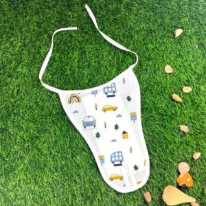 Close-up of the extra-soft, breathable muslin cotton fabric weave, highlighting the skin-friendly and hypoallergenic texture.