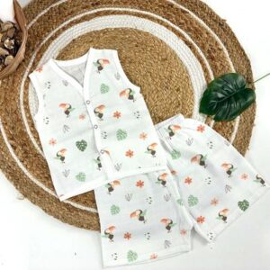 Nous Cart Muslin Baby Co-ord in Organic Cotton