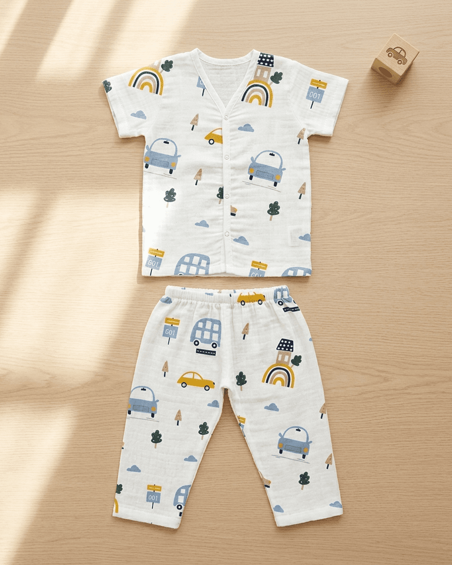 Premium Muslin Baby Pyjama Set / Night Suit – Soft & Breathable