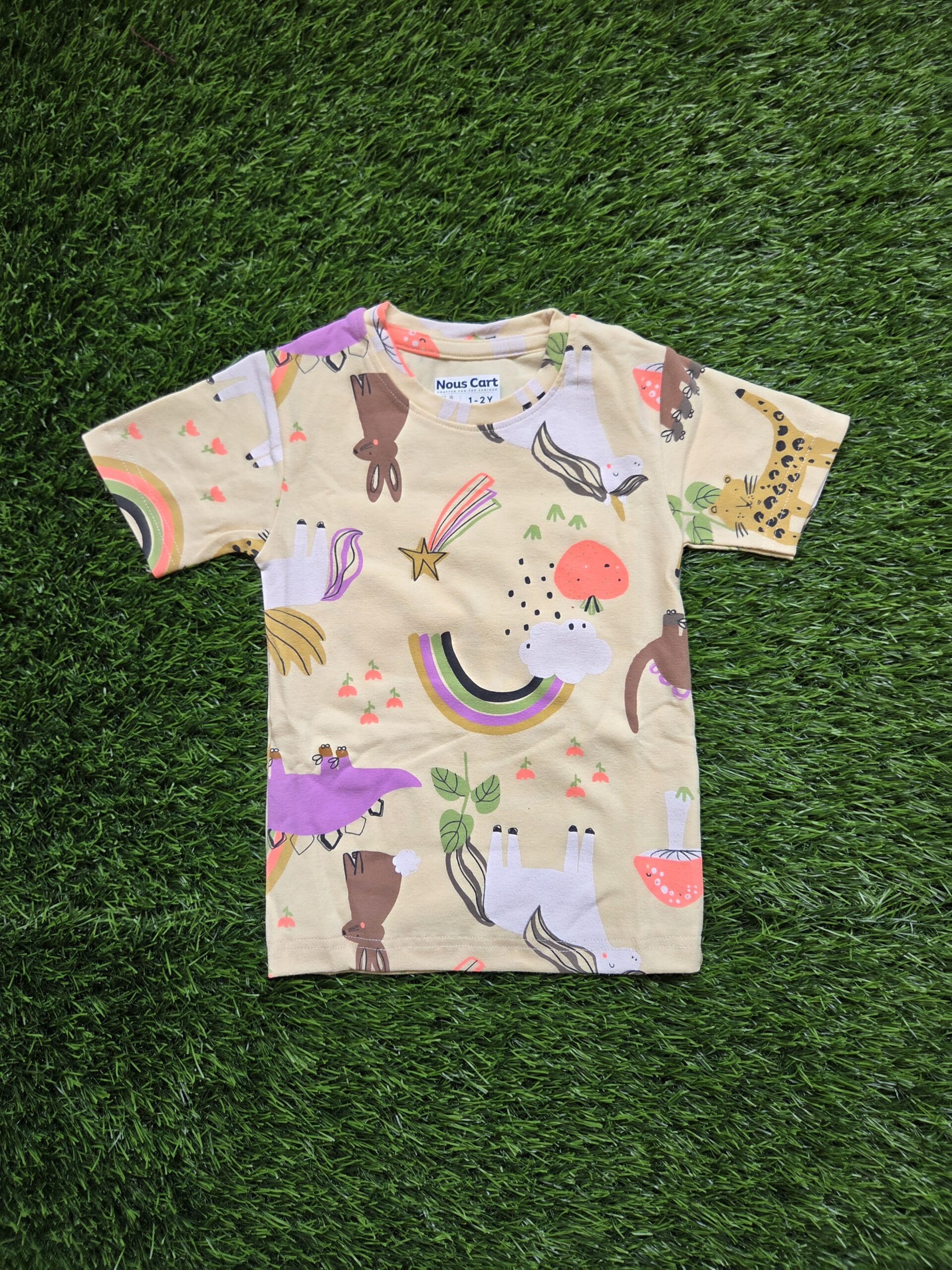 Kids Cotton Shorts Set for Boys & Girls – Yellow, Regular Fit, Daily Summer Wear - Image 2