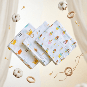 Close up of breathable premium muslin swaddle fabric