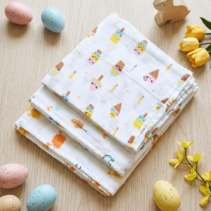 Assorted print cotton muslin swaddle blanket for newborns