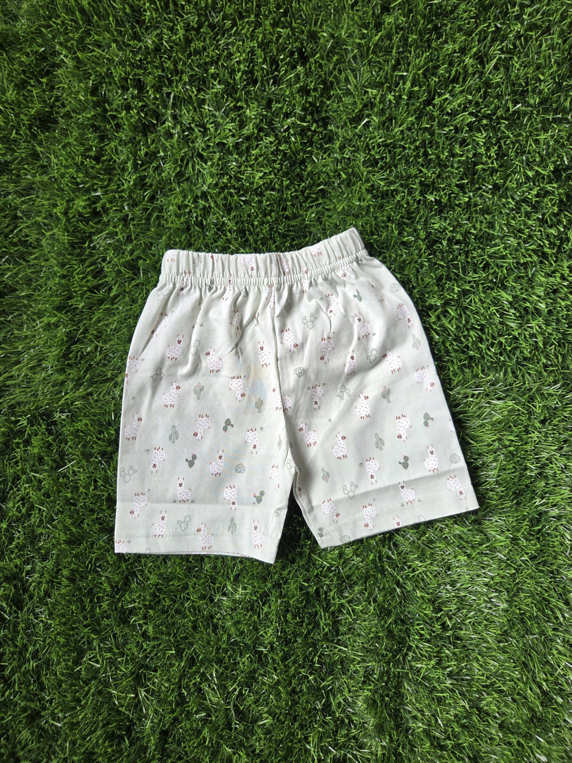 Kids Cotton Shorts Set for Boys & Girls – Green, Regular Fit, Kids Summer Wear - Image 4