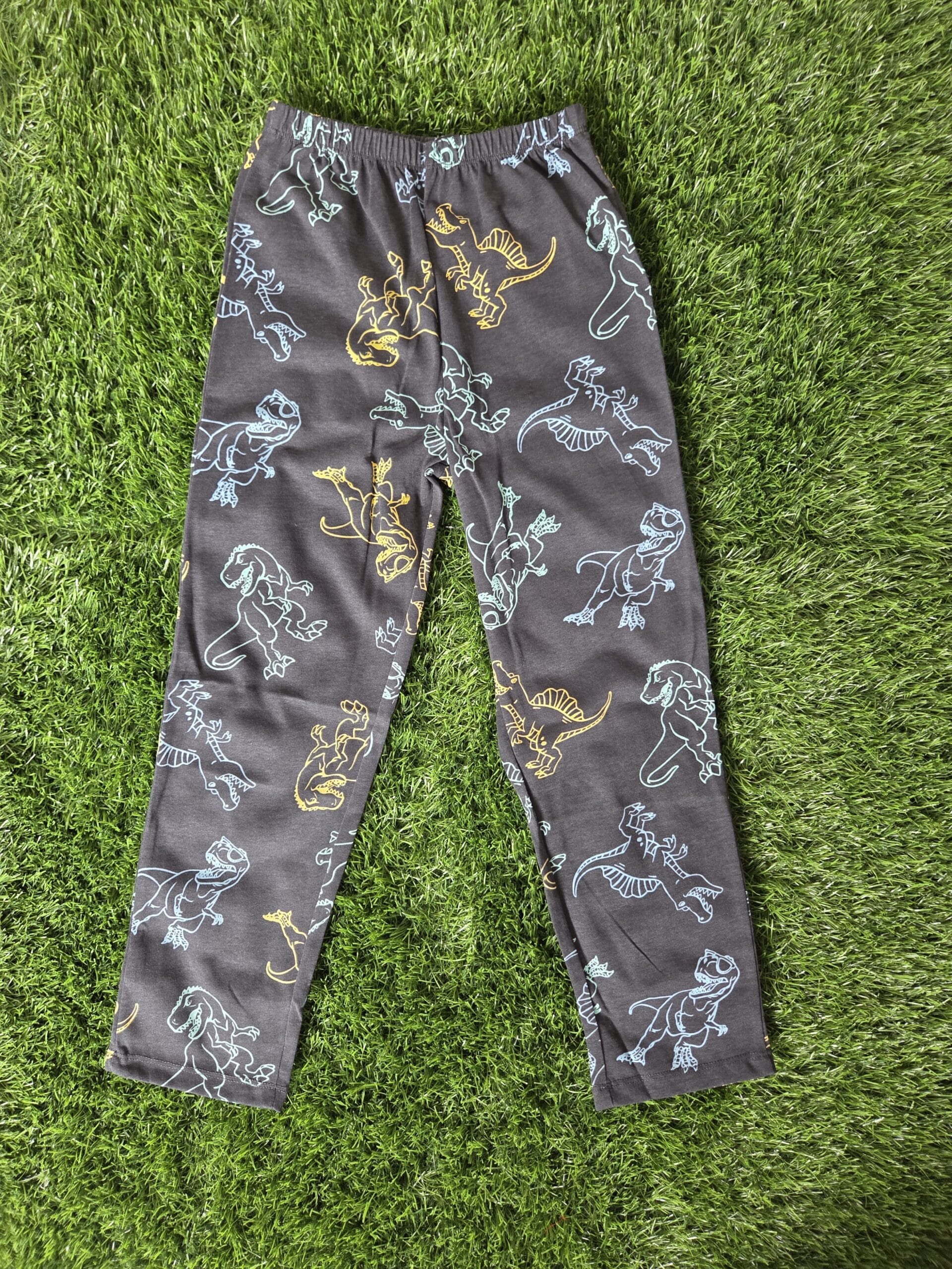 Premium Kids 100% Cotton Pant Co-Ord Set – Cute Dino Print Half Sleeve Top & Track Pant Two-Piece Loungewear - Image 3