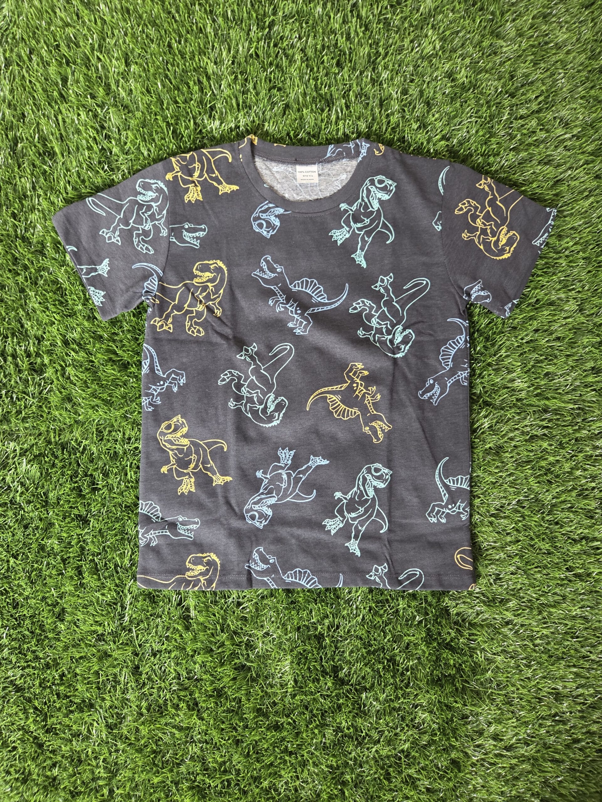 Premium Kids 100% Cotton Pant Co-Ord Set – Cute Dino Print Half Sleeve Top & Track Pant Two-Piece Loungewear - Image 2