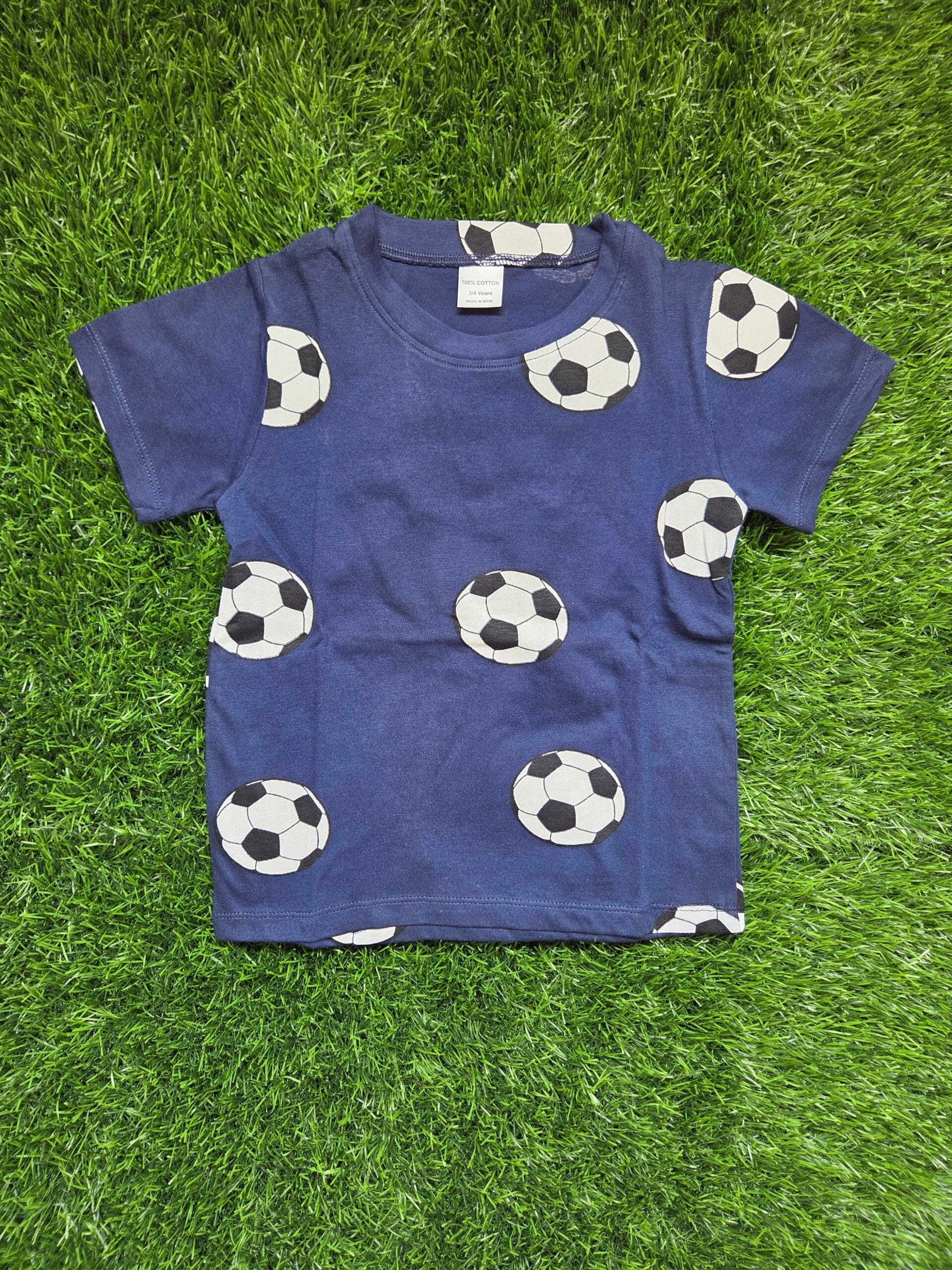 Premium Kids 100% Cotton Pant Co-Ord Set – Football Half Sleeve Top & Track Pant Two-Piece Loungewear - Image 2