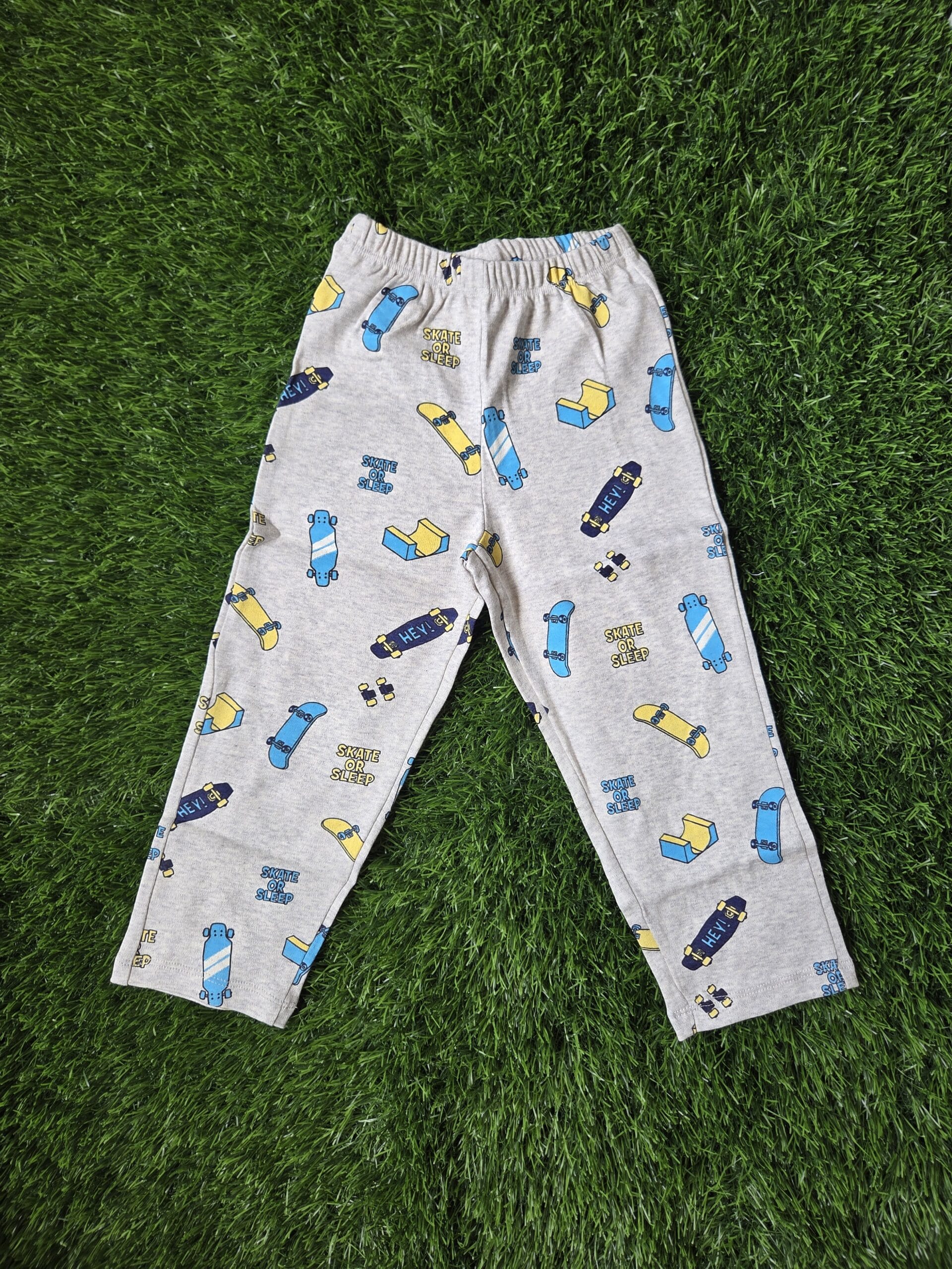 Premium Kids 100% Cotton Pant Co-Ord Set – Cute Skate Board Print Half Sleeve Top & Track Pant Two-Piece Loungewear - Image 3